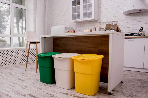 Where do you keep your kitchen garbage receptacle?